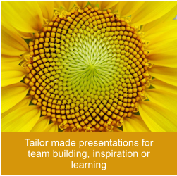 Tailor made presentations for team building, inspiration or learning